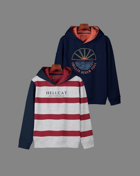 Hellcat Pack of 2 Striped Full-Sleeves Hoodies