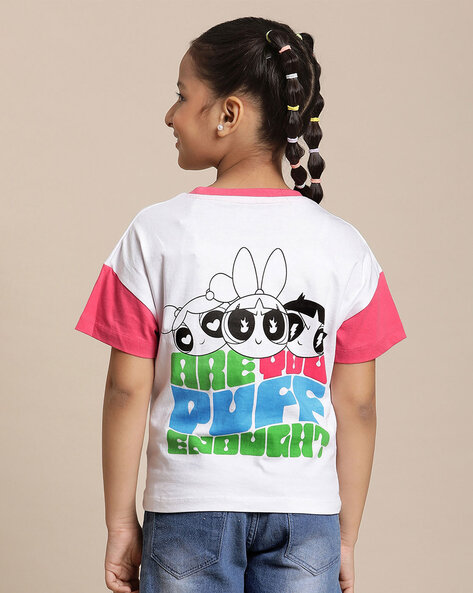 Buy White Tshirts for Girls by KIDSVILLE Online