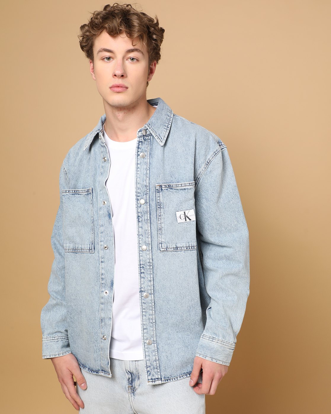 Calvin klein 2024 mens denim shirt