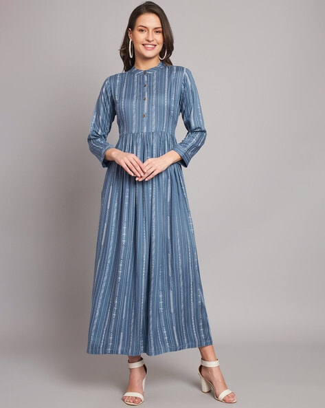 South Cotton A-Line Dress | A line dress, Dress, Cotton kurti designs