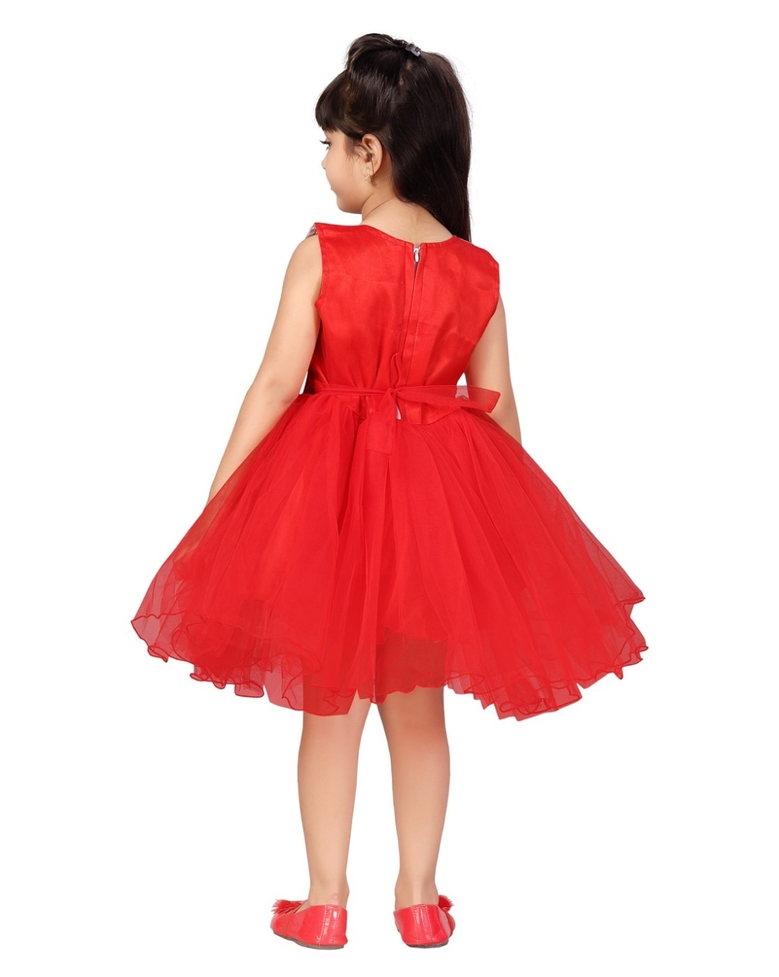 Aarika Kids Red Solid Frock