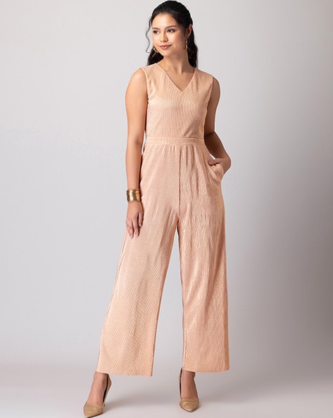 Buy FabAlley Blue Striped Back Cut Tie Up Jumpsuit for Women Online @ Tata  CLiQ