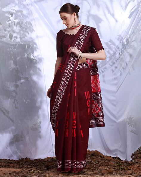 Black-Maroon Pure Katan Silk Banarasi Handloom Saree - Tilfi