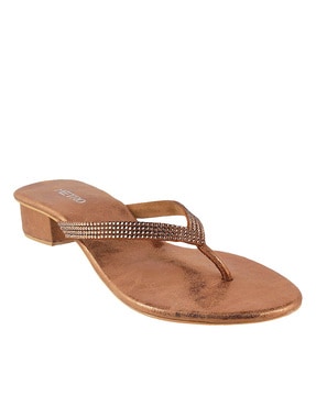 Ladies leather thong sandals hot sale