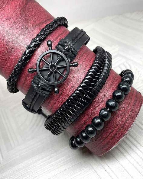 Buy Black Bracelets & Kadas for Men by University Trendz Online