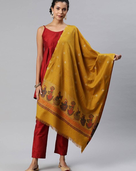 Tribal Print Stole with Tassels Price in India