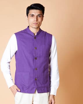 Regular Fit Jacket with Patch Pockets-image-42