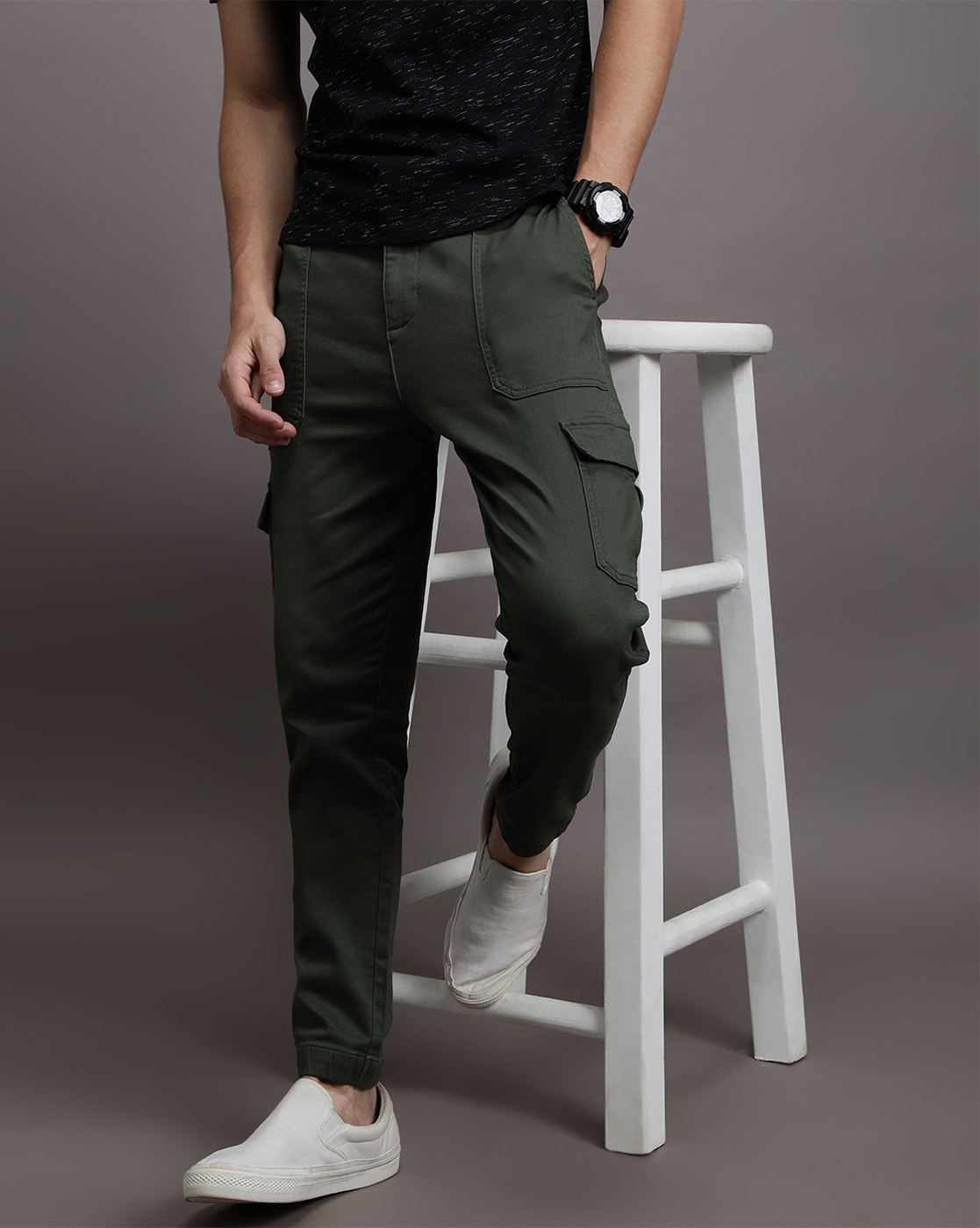 Buy Olive Trousers & Pants for Men by CINOCCI Online | Ajio.com