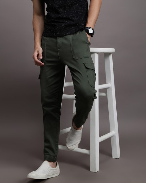 Oneway Men Casual Wear Green Track Pants | Green | 171519