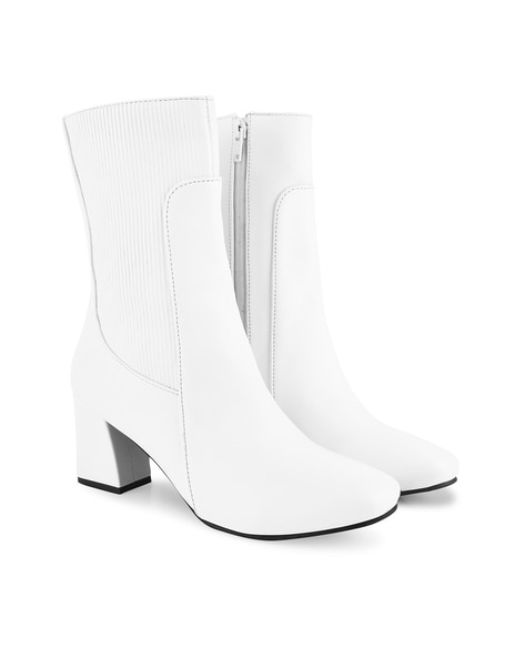 Shein Womens Boot Size 6.5 Lace-up Combat Ankle Boots Block Heel White Flaw  New | eBay