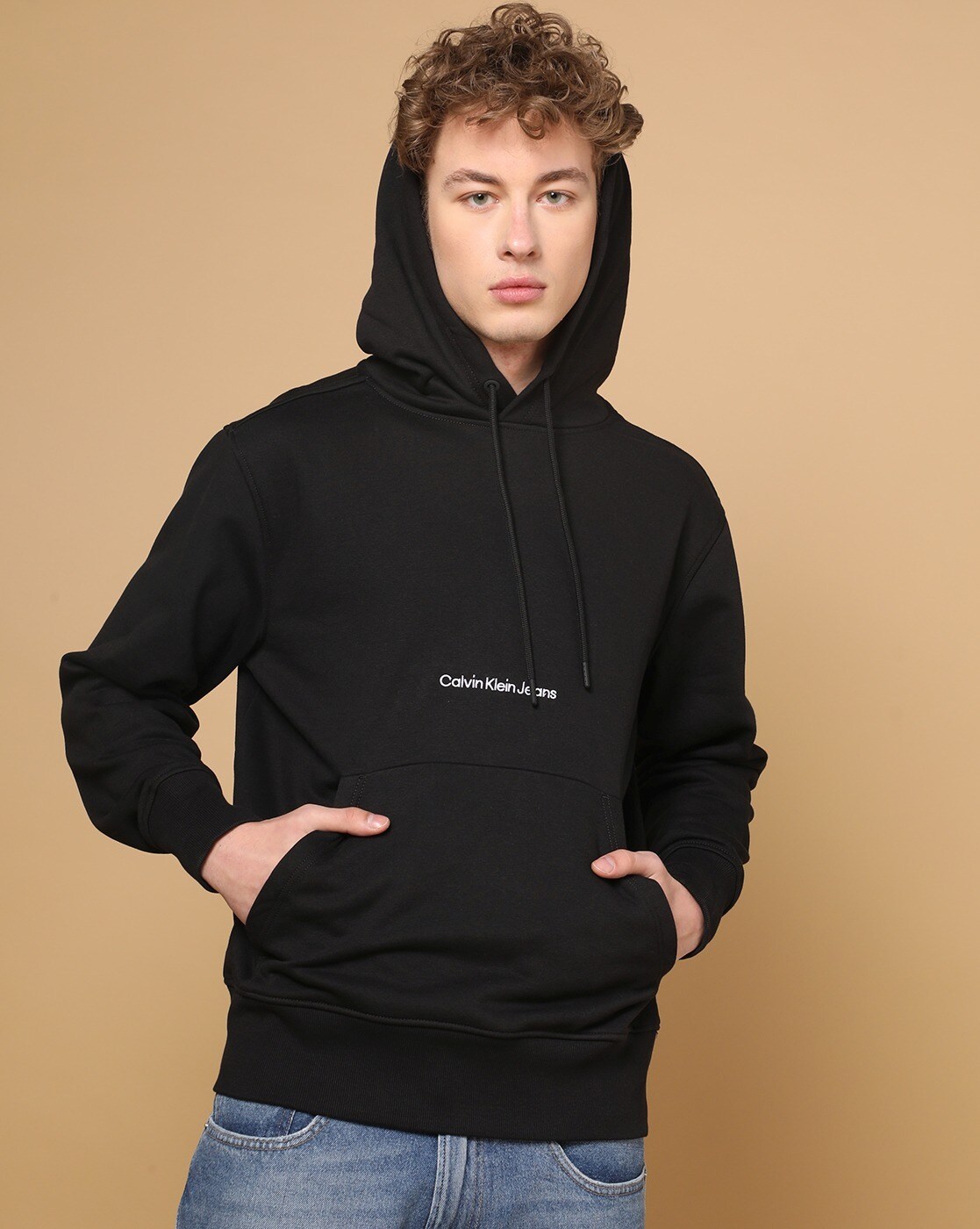 Calvin klein jeans black hoodie sale