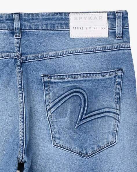 Spykar Men Dark Blue Cotton Slim Fit Tapered Length Jeans (Kano) -  mdank1bc122darkblue