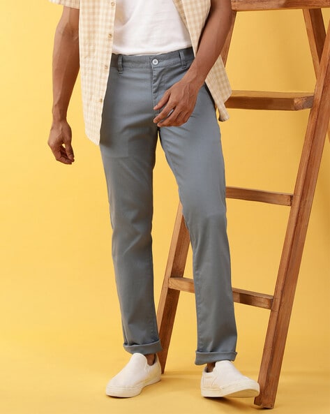Buy CROCODILE Men's Slim Fit Casual Trousers at Amazon.in