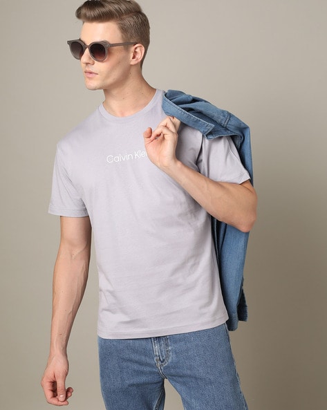 Calvin Klein Jeans Split Colour Logo T-Shirt Blue, 45% OFF