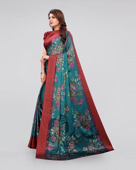 Printed Georgette Brasso Saree in Light Grey : SFVA2177