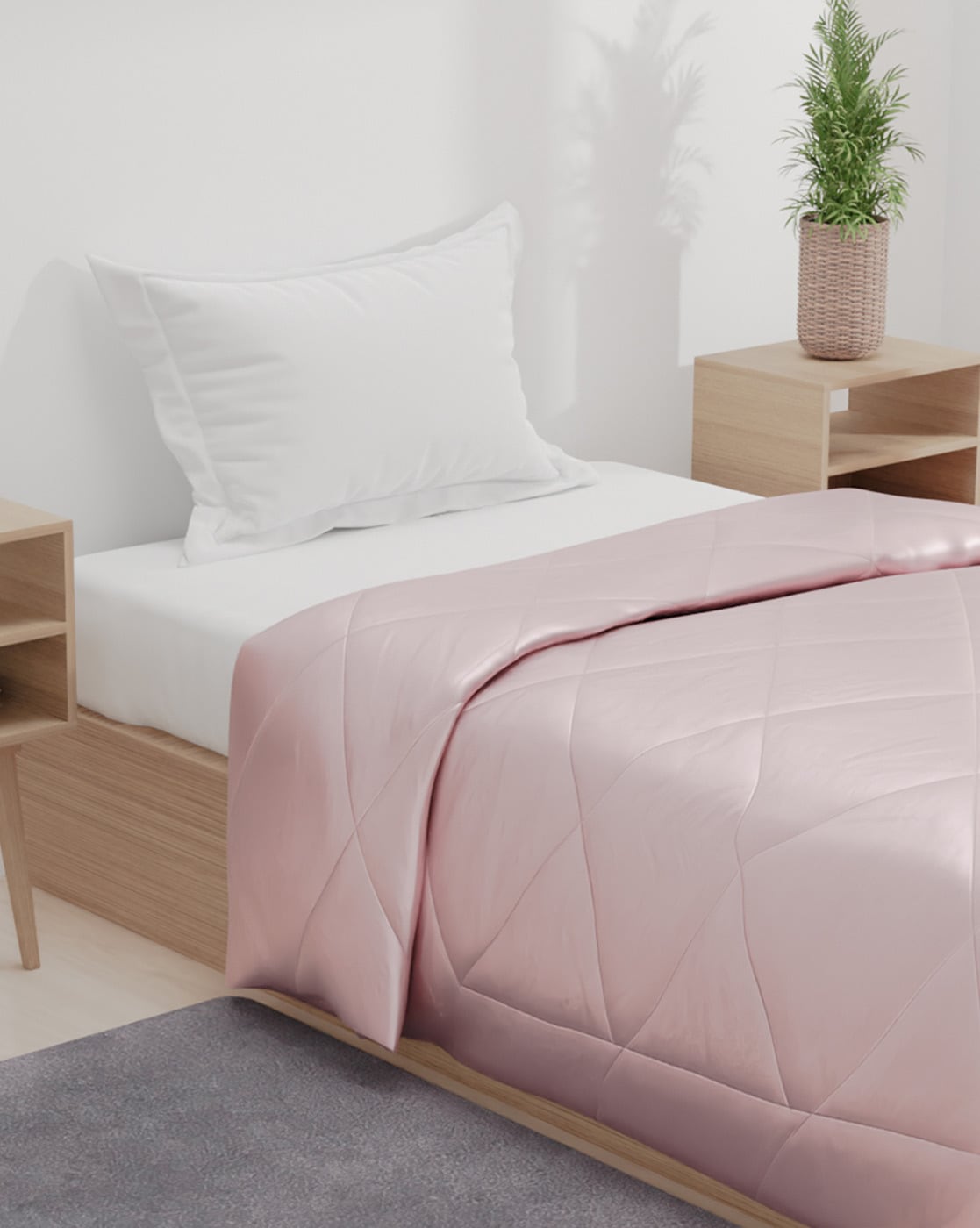  All Season - Twin/Twin XL Size Pink Baffle Box Stitched  Comforter 100% Cotton Fluffy 500 GSM Fill Power Breathable Lightweight  Quilted Down Comforter Set(1 Comforter with 2 Pillow Cases) : Home & Kitchen