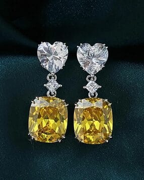 designs & you Silver-Plated American Diamond-Studded Drop Earrings-picture-11