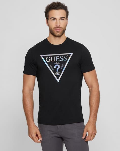 GUESS Brand Print Regular Fit T- Shirt