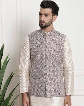 sojanya Floral Woven Nehru Jacket-picture-41