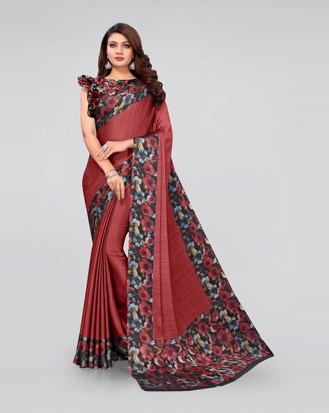 Buy Purple Sarees for Women by SATRANI Online | Ajio.com