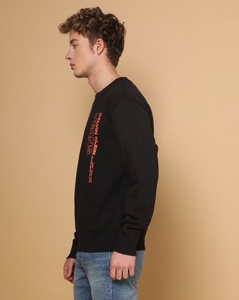 CALVIN KLEIN JEANS - Men's essential crewneck sweatshirt with embroidered  logo - Size 