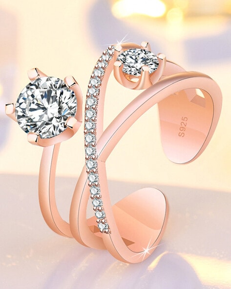18KT Indo-Italian Rose Gold Ring with Elegant Net Design | Pachchigar  Jewellers (Ashokbhai)