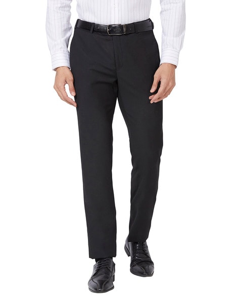 Raymond Men Checked Slim Fit Mid-Rise Formal Trousers - Price History