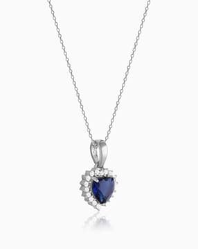 Sterling Silver Heart of the Ocean Pendant-image-19
