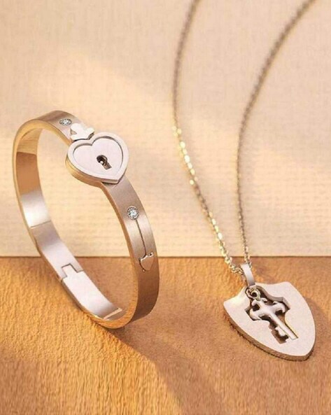Couple Love Heart Lock Jewelry Set — Kirijewels.com