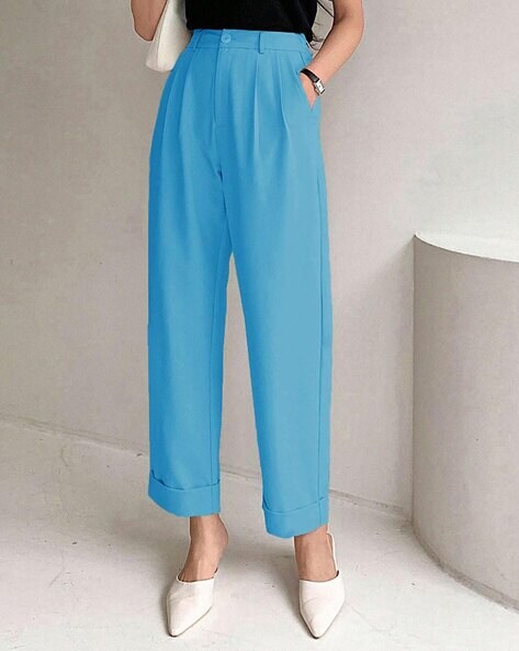 Buy Royal blue Trousers & Pants for Women by KOTTY Online