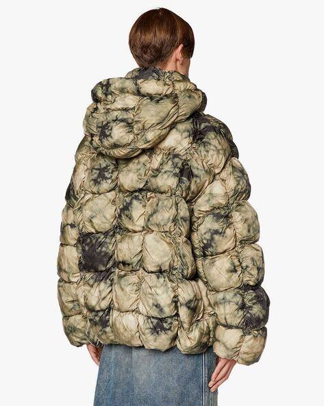 Buy DIESEL W-Ralle Regular Fit Dyed Winter Jacket | Green Color