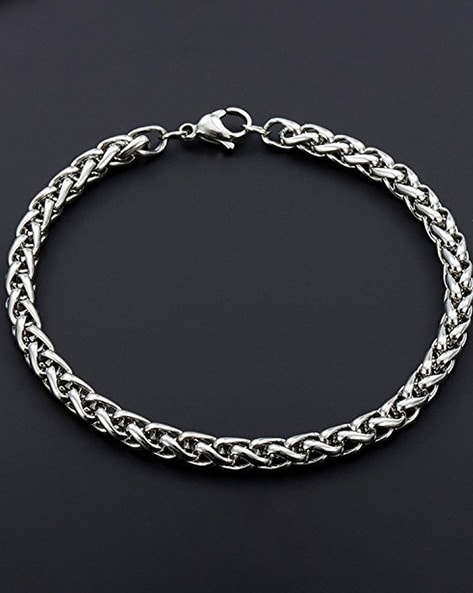 Silver-Plated Link Bracelet with Lobster Closure