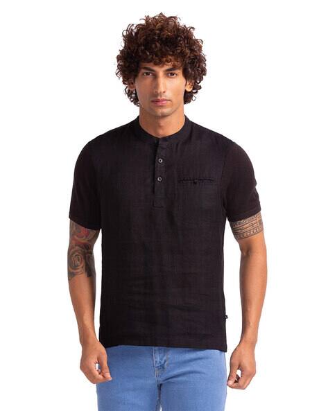 PARX Short-Sleeves Henley-Neck T-Shirt