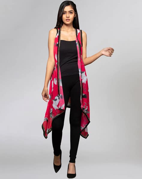 Flamingo Scarf Printed Village Scarf Flamingo Floral Deep Neck Dress