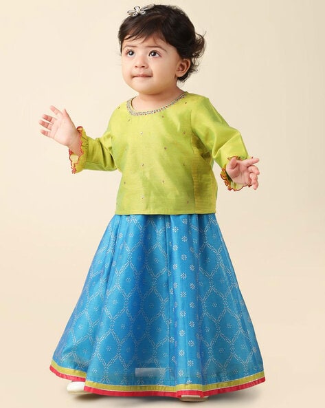 Buy Cotton Printed 2Pc Lehenga Choli Set for Kids Online at Fabindia |  10717488