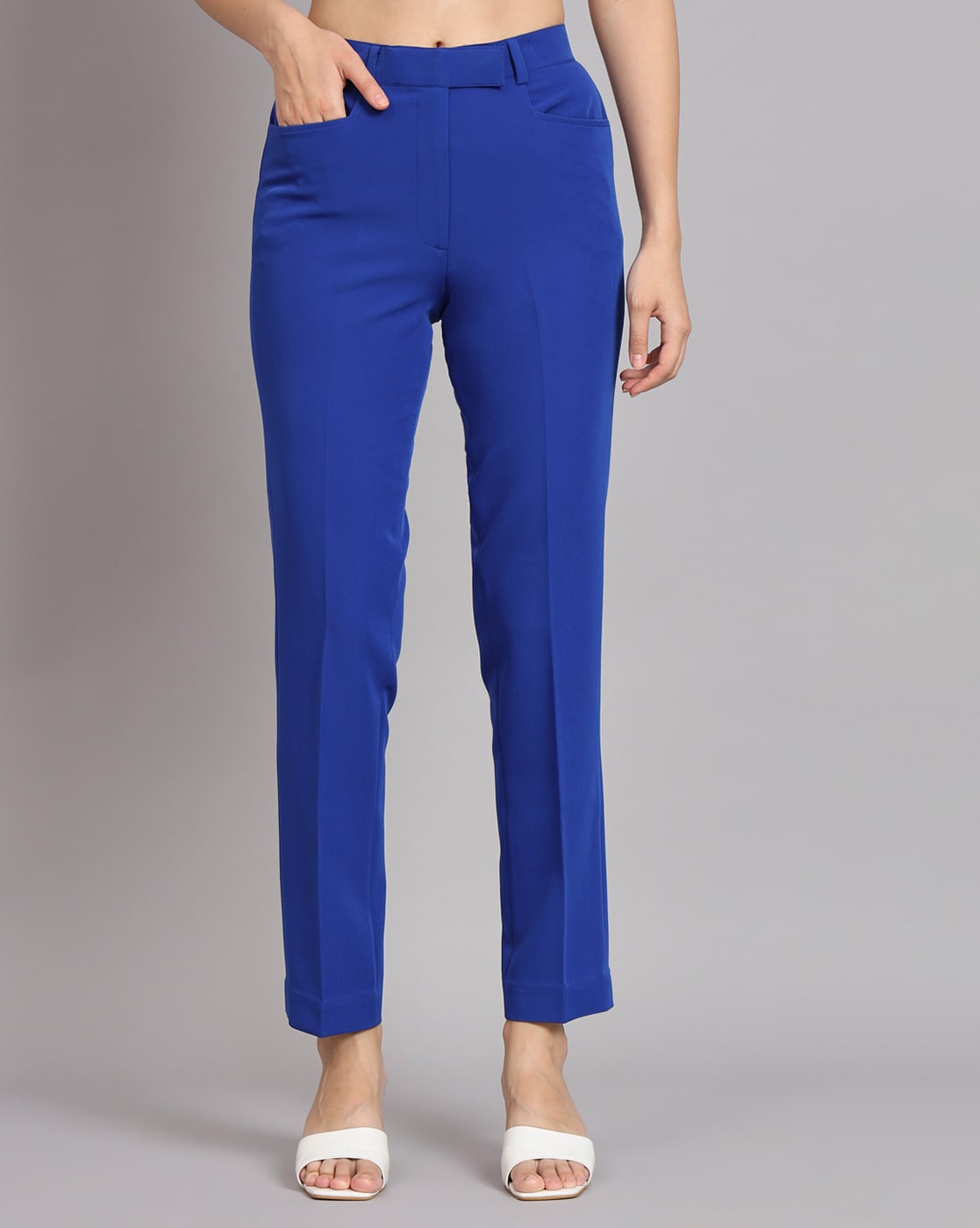 Buy Blue Trousers & Pants for Women by Power Sutra Online