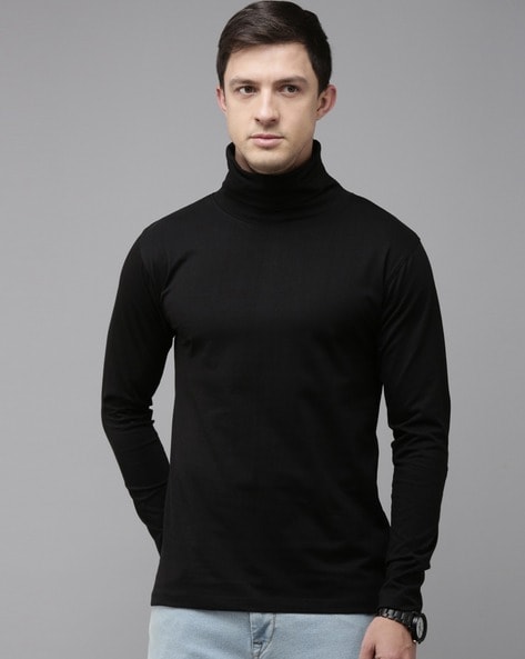 High neck t store shirt for mens online