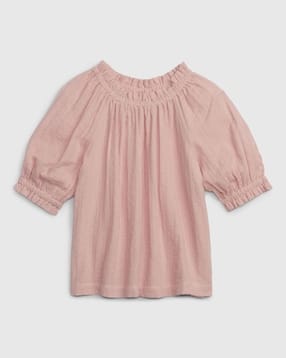 Swiss-Dot Round-Neck Top-image-29