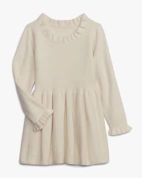 Girls Fit & Flare Sweater Dress with Ruffled-Neck-image-17