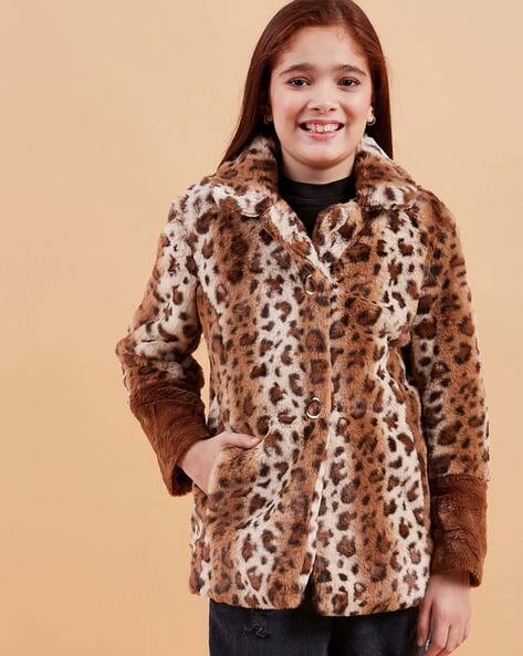 Girls animal 2024 print coat