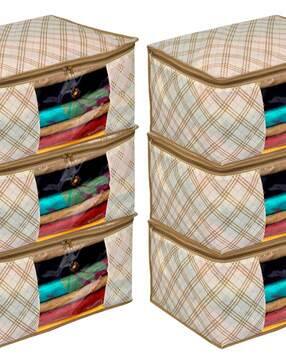 Checked Printed Saree Cover-image-20