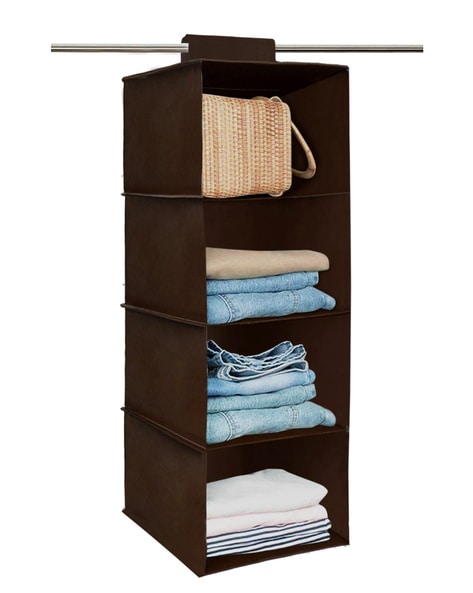 RooCraft Non-Woven Foldable Lingerie Storage Organizer With Lid Innerwear  Wardrobe Closet Brown - Price in India