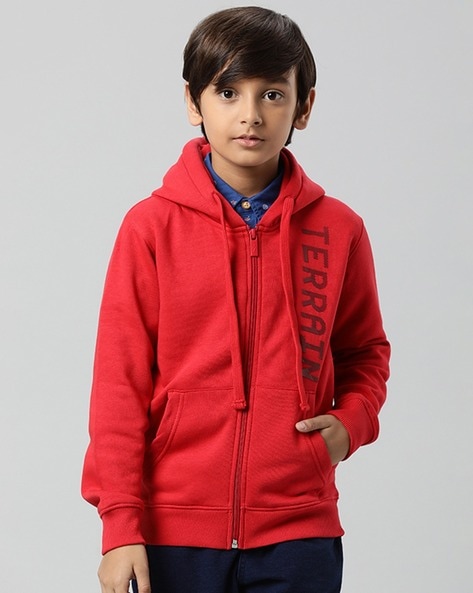 Red zip store hoodie boys