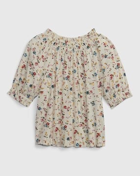 gap kids Floral Print Smocked-Neck Top-picture-12