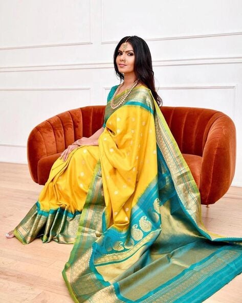 Haldi Yellow Handloom Silk Saree with Zari Work - Monastoor- Indian  ethnical dress collections with more than 1500+ fashionable indian  traditional dresses and ethnical jewelleries.