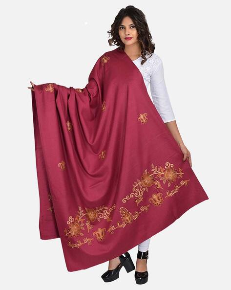 Embroidered Wool Shawl Price in India