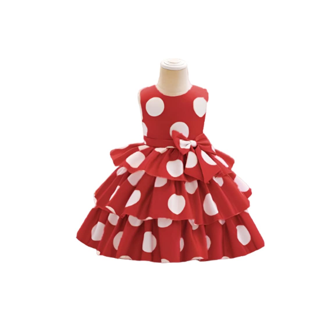 Buy INFUSE Coral Polka Dots Rayon Round Neck Girls Dress | Shoppers Stop