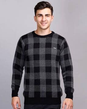 godfrey Checked Crew-Neck Pullover-picture-13