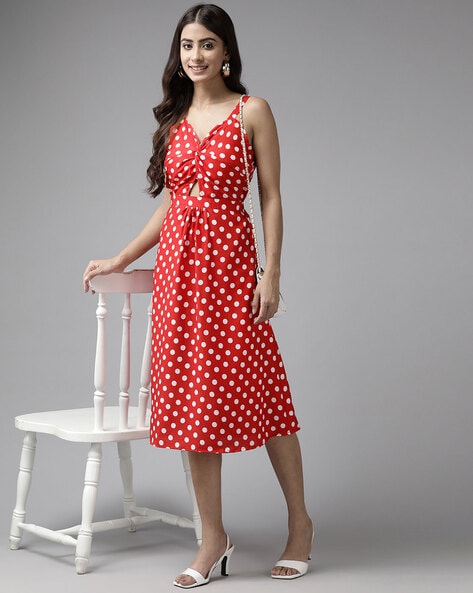 Buy Beige Polka Dot Print Dress for Girls Online at KIDS ONLY | 289874101