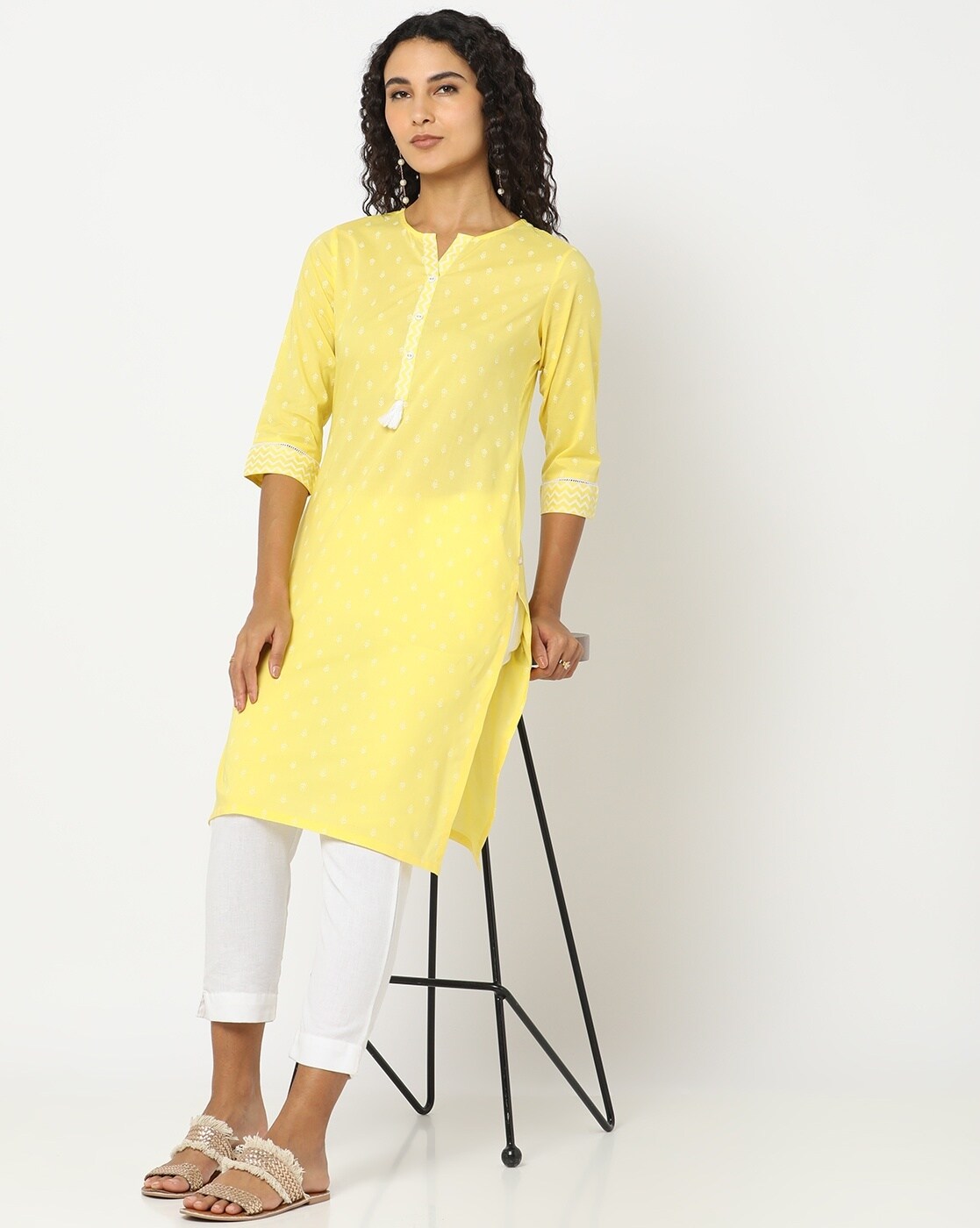 Buy online Yellow Kurta Pant Set With Scarf from ethnic wear for Women by  Janasya for ₹1469 at 67% off | 2024 Limeroad.com